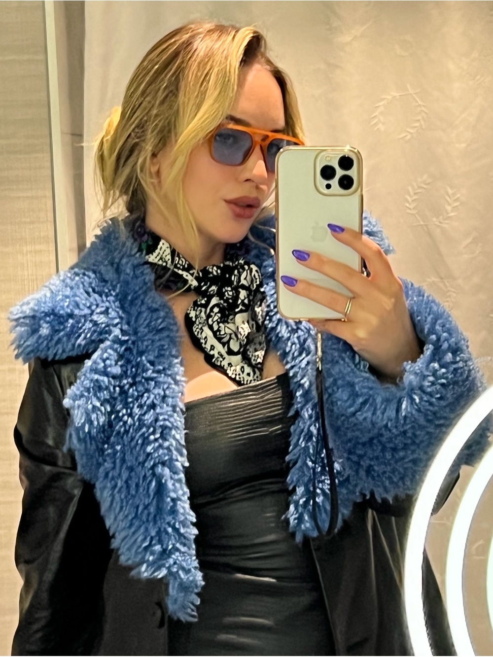 Love, Whit Sherpa Collar Coat - Faux Leather Long Jacket